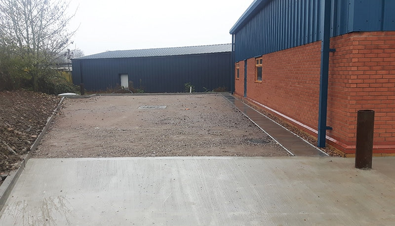 Completion of the external works for an industrial steel building