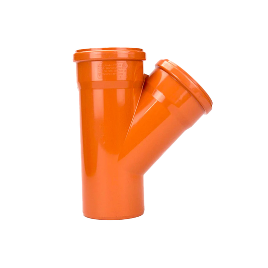 Double socket allows connection of two underground drainage systems into one. Strong, durable PVC-U. Lightweight and easy to work with. Push-fit joint through an innovatively designed seal and snap-cap system. The use of silicone lubricant on all seals will facilitate jointing.