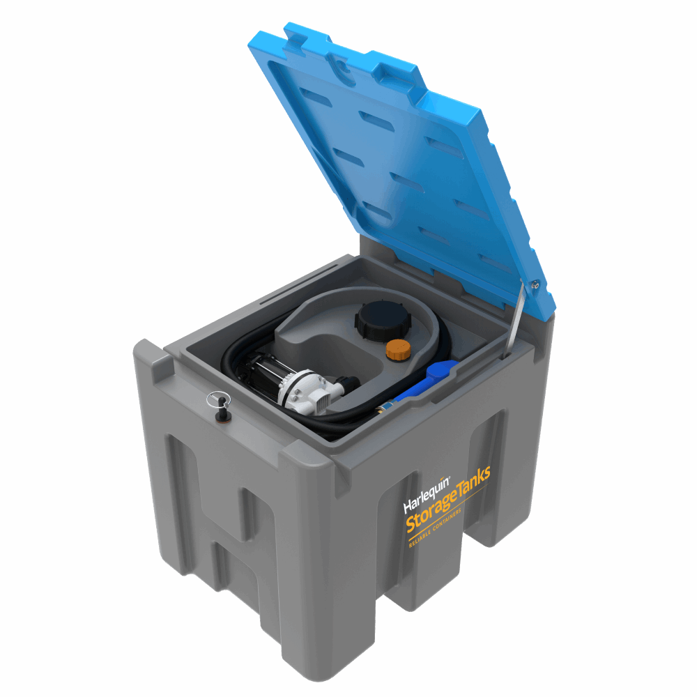 Portable tank designed for the safe and easy storage & dispensing on site of AdBlue®. 