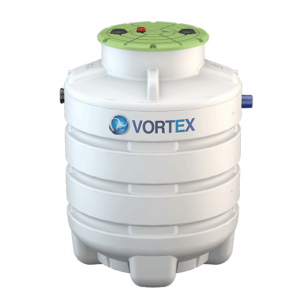 Introducing the NEW 8 person Vortex sewage treatment plant with pumped outlet. Suitable for domestic use of up to 8 people. This tank includes an alarm on the lid to signal air blower failure. Effluent quality discharge of up to 98.9%. Ideal for areas with a high water table. Rotationally moulded as part of its innovative design.