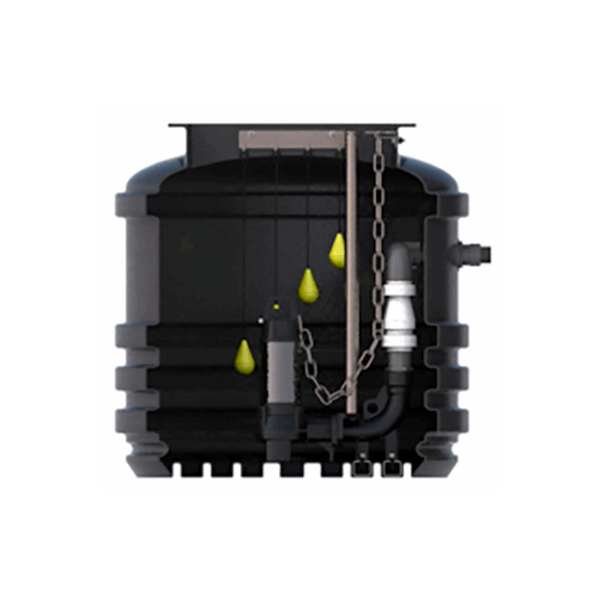 This twin pump station offers the ideal solution for underground systems where gravity drainage is not possible. The wastewater flows into a chamber where it enters the pump station, and is then pumped through to the main sewer network.

Made from high-quality HDPE, this twin pump station is designed to be easily installed, as it is delivered as a complete package. This includes all internal pipework and sewage pump.
