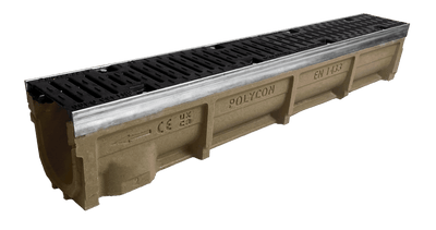 D400 Galvanised Steel Edged Channel Drain - 100mm Width x 120mm Depth (Internal) x 1m