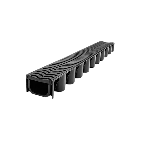 This A15 plastic channel drain is suitable for pedestrian areas. It's main application areas include driveways, patios and areas within domestic properties.
 
 It is ultra-lightweight which makes it easy to transport and handle. It also makes installation quick and easy. This product has a removable grate.
 
 The channel drain is corrosion and chemical resistant, meaning it has a long lifespan.
 
 Internal channel size: 100mm x 65mm
 
 Available in 1m lengths.