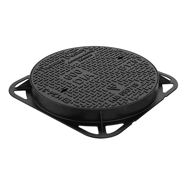 This round 600mm manhole cover is made from ductile iron, capable of withstanding a 12.5 tonnes test load. These manhole covers are for use in pedestrian areas, driveways or car parks.

70mm deep

It provides easy access to inspection chambers for maintenance purposes. Medium-duty loading bearing capacity (B125).

Complies fully with BS EN 124-2:2015