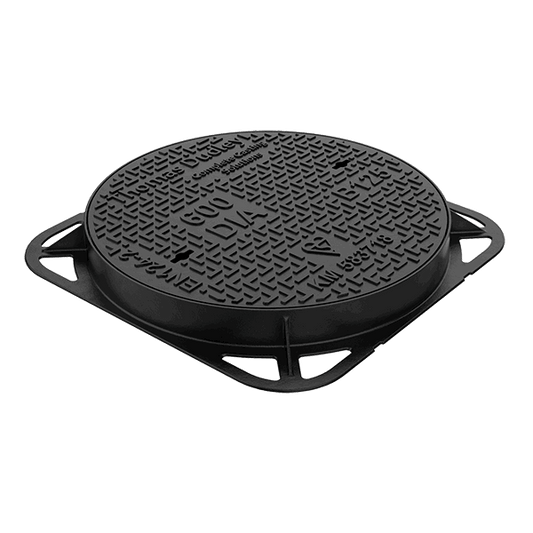 This round 600mm manhole cover is made from ductile iron, capable of withstanding a 12.5 tonnes test load. These manhole covers are for use in pedestrian areas, driveways or car parks.

70mm deep

It provides easy access to inspection chambers for maintenance purposes. Medium-duty loading bearing capacity (B125).

Complies fully with BS EN 124-2:2015