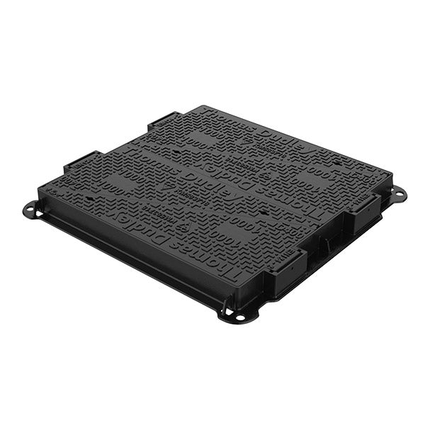 Manhole cover made from ductile iron, capable of withstanding a 40 tonnes test load. For heavy traffic areas such as hard shoulders and carriageways.