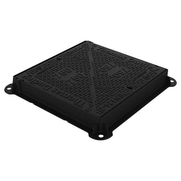 Manhole cover made from ductile iron, capable of withstanding a 40 tonnes test load. For heavy traffic areas such as hard shoulders and carriageways.