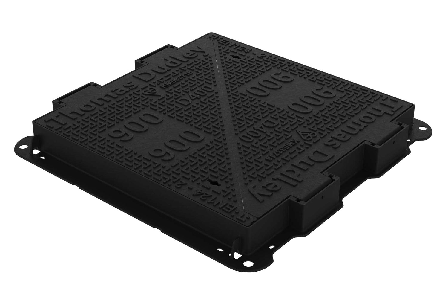 Manhole cover made from ductile iron, capable of withstanding a 40 tonnes test load. For heavy traffic areas such as hard shoulders and carriageways.