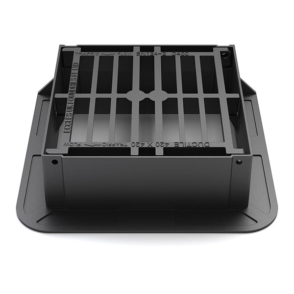 Access covers and gratings capable of withstanding a 40 tonnes test load. For use in areas where cars and lorries have access, including carriageways, hard shoulders and pedestrian areas.

Opening size: 420mm x 420mm (100mm deep)