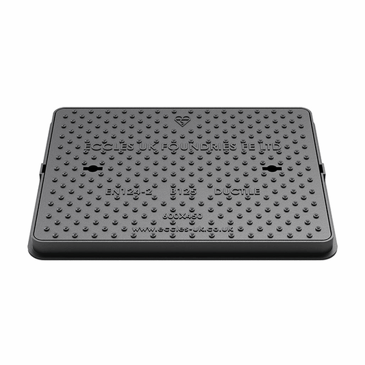 Introducing the EasySeal range of B125 (Group 2) ductile iron manhole covers by Eccles that offer a reliable solution for driveways, car parks and pedestrian areas. Manufactured from durable ductile iron, this medium duty manhole cover is capable of withstanding up to 12.5 tonnes.

Designed for an easy seal when packed with grease, to avoid odour escapes or water access. Also features Smartgrip technology for additional stability.