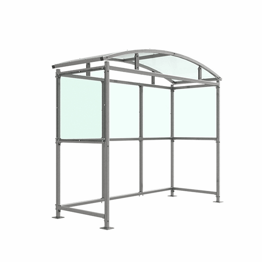 The Inglewood Smoking Shelter Extension Bay is designed to be purchased with the Inglewood Smoking Shelter to achieve the desired length.

It is free-standing and open fronted, designed to be assembled on site.

Made from galvanised mild steel, this smoking shelter extension bay is complete with a 4mm UV stabilised PETG roof. All with 3m width. Bolt down as standard.

Suitable for:

Workplaces
Public buildings
Transportation hubs
Hotels