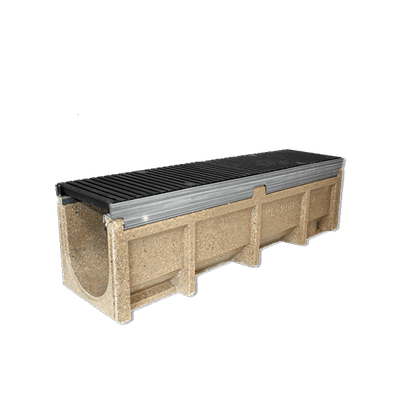 D400 Galvanised Steel Edged Channel Drain 200mm Width x 210mm Depth (Internal) x 1.0m