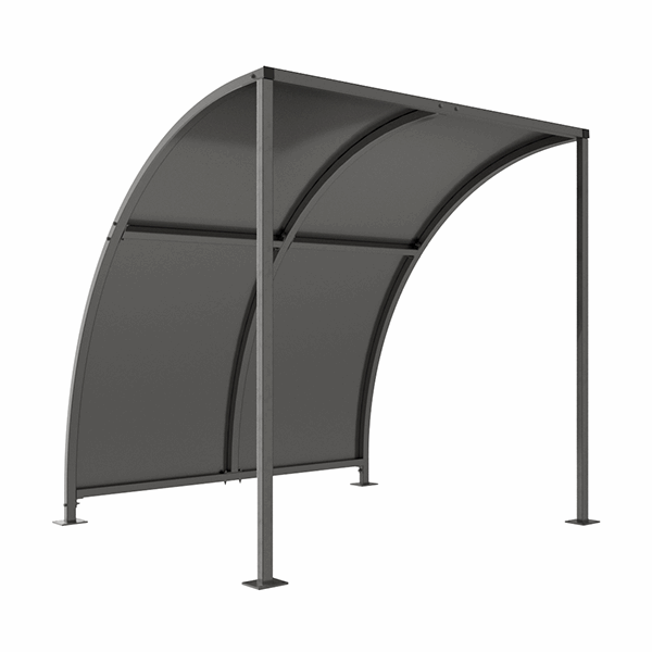 This Leyton Bicycle Shelter extension bay with galvanised roof offers a cost-effective solution for cycle storage in a wide number of applications. This innovative piece of street furniture is constructed from galvanised mild steel, with a galvanised frame. This cycle shelter extension bay is available in sizes ranging from 1 metre to 5 metres.

Complete with a galvanised sheet curved roof.