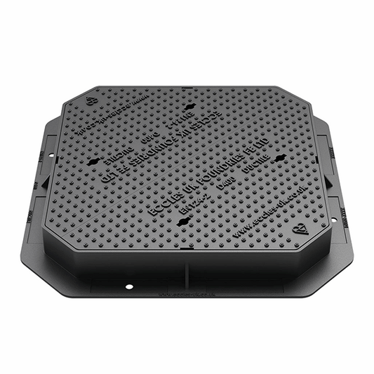 Introducing the MaxiGrip range of ductile iron covers by Eccles, ensuring the ideal solution for underground drainage projects where durability, safety, and longevity are key requirements. Manufactured from robust ductile iron, this manhole cover is designed for a dependable performance where cars and lorries have access.

Offering a D400 load bearing capacity, this double triangular ductile iron cover can withstand up to 40 tonnes and offers Smartgrip technology for additional stability.