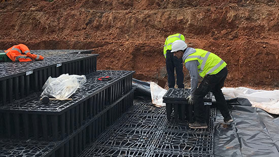 Cotterill Civils image of an installation of a soakaway crate