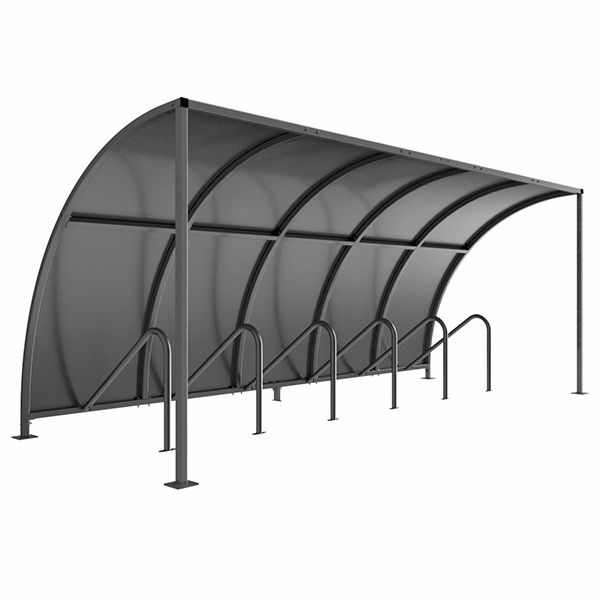 Introducing the VS1 Bicycle Shelter, suitable for bicycle storage in many applications. It is lightweight, free-standing and side sided, which makes on-site assembly quick and simple. Supplied with a galvanised sheet roof with open ends.

This shelter comes with integrated cycle stands, which offers an easy, cost-effective solution. It prevents the user from purchasing the shelter and cycle storage separately, saving time and money.