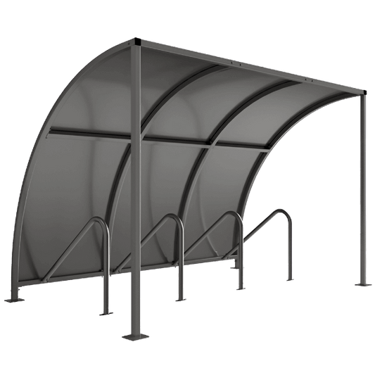 Introducing the VS1 Bicycle Shelter, suitable for bicycle storage in many applications. It is lightweight, free-standing and side sided, which makes on-site assembly quick and simple. Supplied with a galvanised sheet roof with open ends.

This shelter comes with integrated cycle stands, which offers an easy, cost-effective solution. It prevents the user from purchasing the shelter and cycle storage separately, saving time and money.