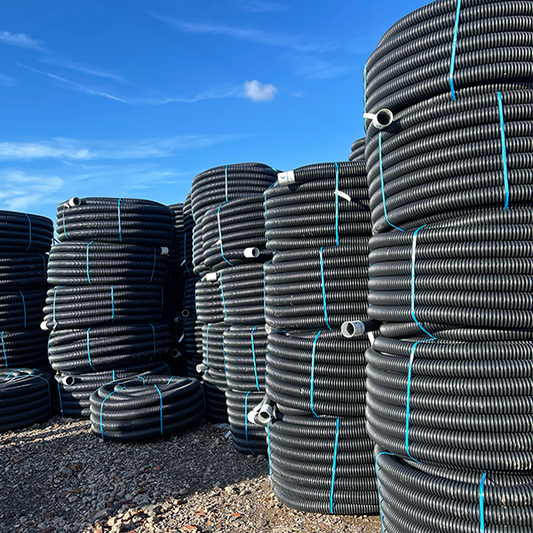 Perforated Land Drainage Coil: 100mm x 100m - Cotterill Civils