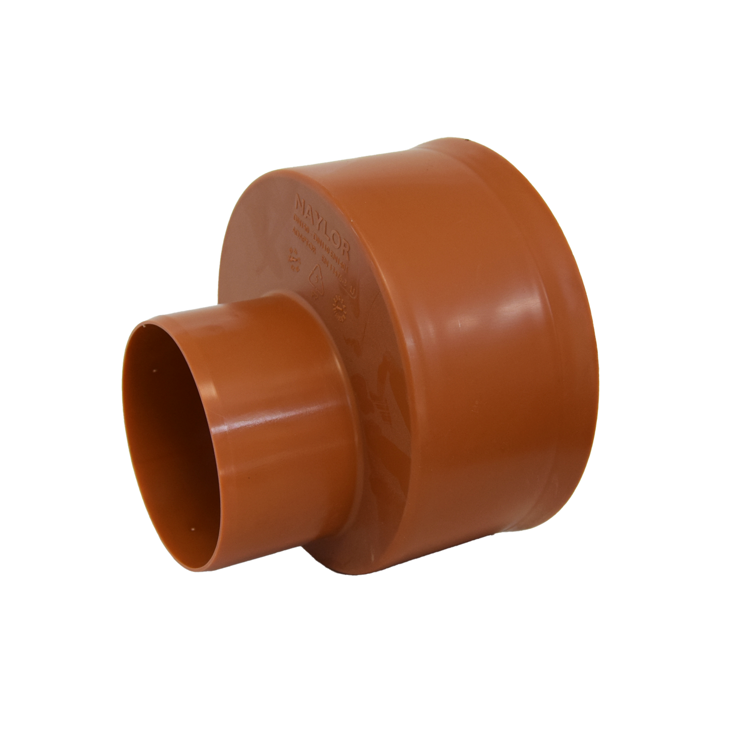 225–150mm MetroSewer level invert reducer provides smooth diameter transitions in foul drainage systems. SN8-rated polypropylene fitting for flow alignment.