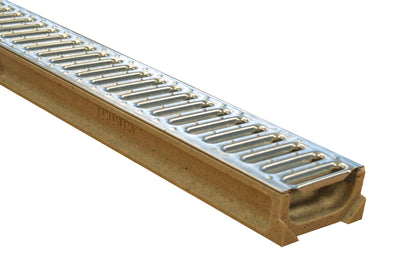 Minikit 100mm W X 50mm D Polymer Channel X1m C/W A15 Galv. Slotted Grating