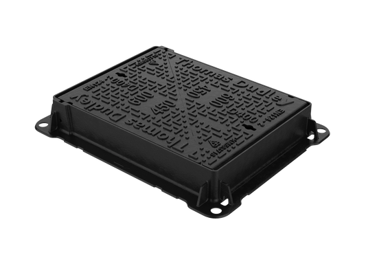 D400 Ductile Iron Manhole Cover - 600mm x 450mm (100mm deep) - Cotterill Civils