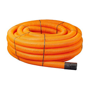Twinwall duct coil (Orange/Streetlights and traffic signals) - 94/110mm x 50m - Cotterill Civils
