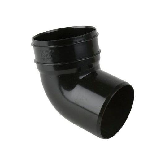 Brett Martin 112ยฝยฐ Bottom Offset Single Solvent Weld Socket uPVC 110mm Downpipe Bend Black