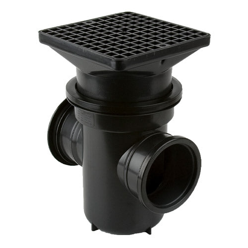 110mm 90° Square back inlet bottle gullies black